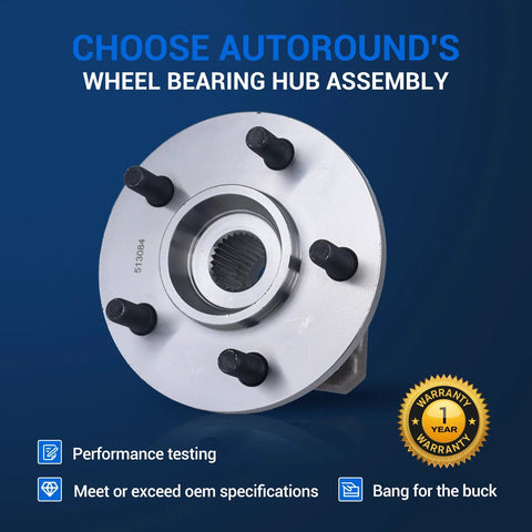 Front Wheel Hub And Bearing Assembly Two Piece For Five Lug Jeep Cherokee Wrangler Grand Cherokee TJ Comanche Wagoneer Fits 1989 To 1999 Models With Durable Bearings And Easy Install For A Smooth Ride