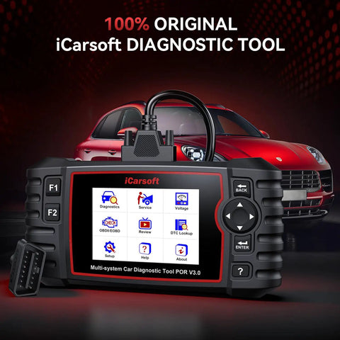 Dope Bidirectional Diagnostic Tool For Porsche Cayenne POR V3 All System OBD2 Scanner shown near red Porsche