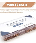 Copper Crush Washer Kit 200 Piece Assortment For Oil Drain Plugs And Gaskets Flat Ring Seals In Nine Sizes storage box