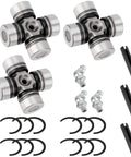 Front And Rear Prop Shaft U Joint Kit For RZR 1000 900 800 4 Turbo RS1 And Ranger Crew UTVs 1000 900 800 570 500 Diesel Three Pack Heavy Duty Replacement Set displayed with components