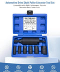 Drive Shaft Puller Extractor Tool Set For Cars, 7 Piece Removal Kit With Six Adapters M16 M20 M22 M24 M27 M30 in blue case