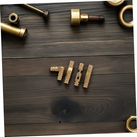 Brass Hidden Cylinder Barrel Hinges 25Pcs Set For Jewelry Boxes on dark wood surface, showing concealed hinge details.