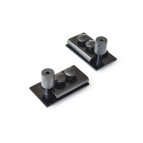 Close-up of components from Six Foot Heavy Duty Bypass Barn Door Hardware Kit For Exterior Doors, Black Box Track Sliding System.