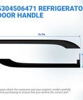 Refrigerator Door Handle Set Of 2 Replacement For 5304506471 Black Gloss Finish shown with dimensions, 16.7in x 4.1in