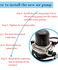 Installation guide with image of Two Pack Secondary Air Pump Replacement For Toyota Tundra Sequoia Lexus LX570 Land Cruiser 2007 2013 Models 4.0L 4.6L 4.7L 5.7L Fits 17610 0S010 10200231AA 33 2504M.
