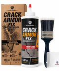 Heavy Duty Water Activated Concrete Crack Filler Fixes Sidewalk And Driveway Gaps Easy Peasy While Blocking Water Damage And Keeping Root Weeds At Bay For A Rock Solid Finish, featuring repair powder, applicator, and brush.