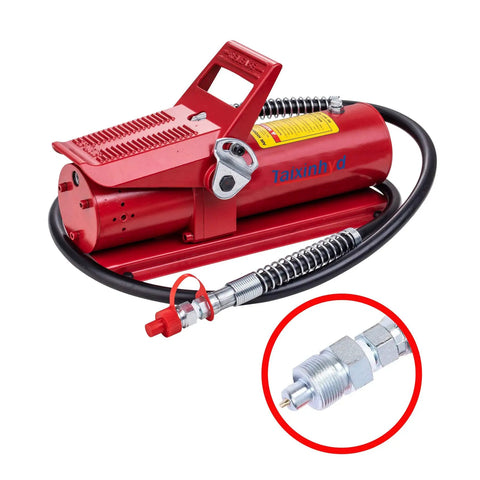 Built Like A Tank 10 Ton Air Powered Hydraulic Pump 10000 Psi Foot Control Tool With Quick Attach Swivel Air Line Lubricator Hose For No Sweat Shop Fixes And Serious Heavy Lifting