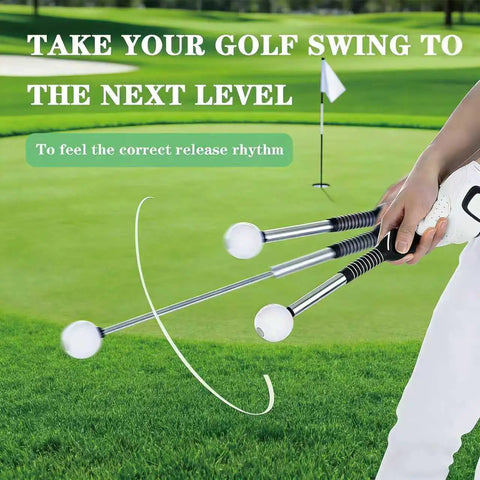 Retractable Golf Swing Trainer With Arm Band For Right Handed Golfers, Grip Correction And Click Feedback Training Aid