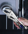 Locking Pliers Set With Curved Jaw And Long Nose, 5, 7, 10 Inch And Six Point Five And Nine Point Five Inch Sizes, CRMO Steel Construction
