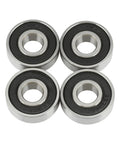 Four 6201RS sealed ball bearings for front and rear wheels on mini bikes and go karts, including Doodle Bug 97cc 105cc 98cc engines.