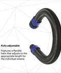 BT-30 Length Adjusting Breathing Vinyl Tube For PAPR With Quick Release Swivel, showing flexible helix in curved position.