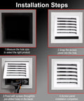 Tough As Nails Aluminum Alloy Access Panel Waterproof Rustproof Utility Door With Clip Lock installation steps shown.