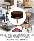 Screw On Felt Furniture Pads 24 Pack For Chair Legs 0.8 Inch Brown Floor Protectors on various wooden furniture.