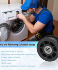Idler Pulley Replacement Part 38225P For Home Washers That Keeps Drive Belt Tension And Smooths Transmission OEM Quality Wheel 38225P For Quiet Reliable Laundry Day Performance Easy Install And Long Lasting Durability For Everyday Use, washer repair view