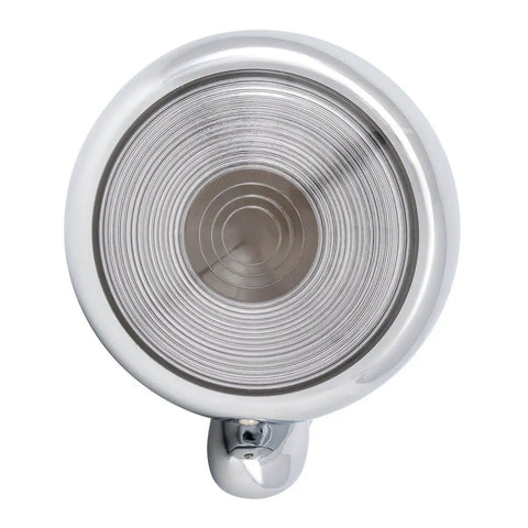 Chrome Teardrop Dummy Spot Light 5 Inch Diameter With Clear Lens, Decorative Show Light For Classic Cars, Heavy Gauge Chrome Steel Housing, Non Functional Exterior Accent