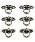 6 Pack Antique Bronze Vintage Cabinet Pulls 2.5 Inch Ring Drawer Handles With Screws Classic Dresser Knobs For Furniture Restoration