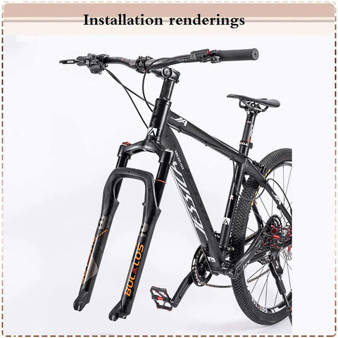 Fat Bike Front Fork With Air Suspension, 120mm Travel, 9mm QR, 135mm Spacing installed on mountain bike