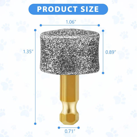 Six Pack Premium Diamond Dog Nail Grinder Heads Set For Smooth Quiet Nail Trims Pro Quality Diamond Grinding Head with size details