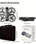 Mini Drone With Display Screen, Dual Cameras, FPV Remote, 360 Degree Propeller Guard, Optical Flow Positioning dimensions