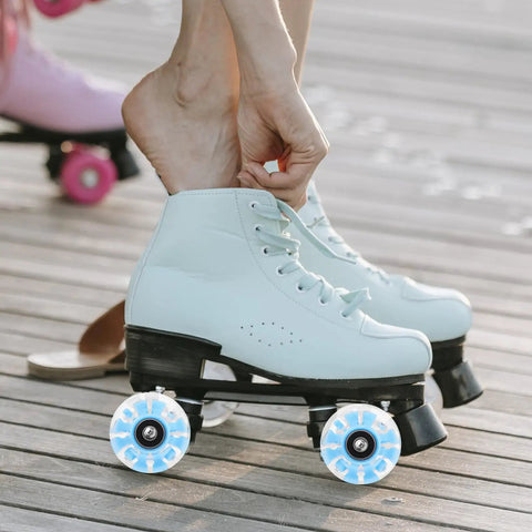 Luminous Roller Skate Wheels 4 Pack PU Light Up Quad Skates Wheels for outdoor skating durable wear resistant blue glow