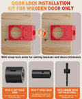 Heavy Duty Door Hinge Jig And Lock Installation Kit Solid Aluminum Router Template For Hinge Mortising And Knob Drilling Built Tough Weekend Warrior Tool Set showing hole saws and jig for wooden door installation.