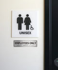 Two Pack Employees Only Door Sign For Office And Business Durable Aluminum Metal Sign With Strong Self Adhesive