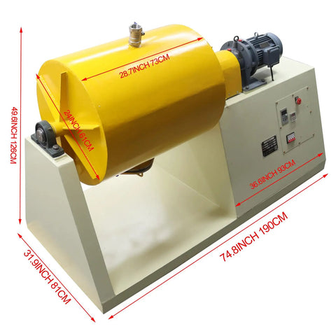 Yellow Heavy Duty 50 Kg Ball Mill Grinding Machine For Wet Grinding Ceramic Planetary Pulverizer Lab Pulverizer With Timer 220V 50 70 RPM