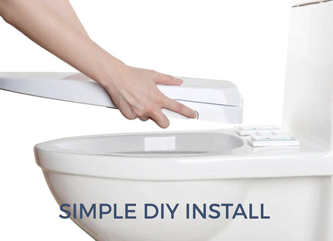 Installing Elongated Non Electric Bidet Seat With Dual Nozzles, Ultra Low Profile on toilet