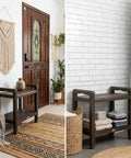 24 Inch Teak Shower Bench With LiftAide Arms, Waterproof Brown Teak Wood Stool Seat for Inside Shower, Storage Shelf