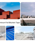 Top Shelf Aluminum Foil Bitumen Tape Real Heavy Duty Roof Leak Blocker Waterproof Butyl Rubber Flashing Roll being applied on roofing surfaces.