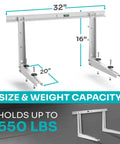 Beefy Outdoor Mini Split Wall Mount Bracket For 9000 To 36000 BTU Units Weatherproof, 32x16x20 in, showing size and capacity details