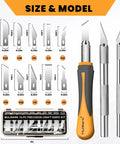 Exacto Knife Set For Precision Crafting, 16 Piece Hobby Knife Kit With Razor Sharp Blades, Durable Carbon Steel Refills shown