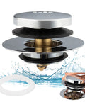 Universal Bath Drain Stopper And Cover With Tip Toe Design Replaces Lift And Turn Drains Easy Install Image