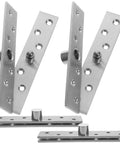 4-Pack Stainless Steel Hidden Door Hinges For Wooden Doors With Rotatable Pivot And Vertical Connecting Function Rustproof