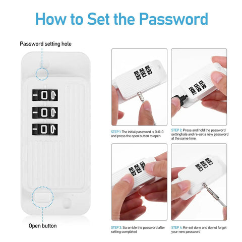 Instructions for setting code on 3 Piece Cabinet Locks With Coded Design For Windows And Freezers