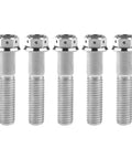 M6 Titanium Hex Socket Flange Head Bolts Screws for Motorcycle Disc Brake Engine Fastener, five bolts displayed in a row.
