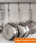 10 Pack 6 Inch Heavy Duty Vinyl Coated S Hooks Non Slip Black For Hanging Pots and Pans in Kitchen
