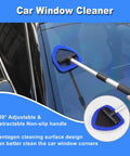 All In One Pro Grade 15Pcs Car Interior Cleaning Kit With Windshield Cleaner Tool featuring adjustable handle in use