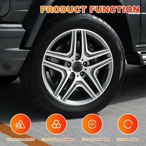 Car wheel featuring American Flag Wheel Center Caps 4 Pack For Cars 56mm Hub Caps Covers Waterproof And Rustproof Aluminum Rim
