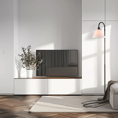 Barden 58 Inch Floor Lamp In Dark Bronze With Beige Fabric Shade On Off Rotary Switch Classic Minimalist Bridge Arm Lighting