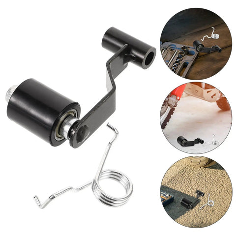 Heavy Duty Motorcycle Chain Tensioner Kit With Plastic And Iron Guide Roller 10mm Bore Fits Atv Dirt Bikes To Tighten The Chain Securely Stop Jumping And Keep Your Ride Stable On Any Trail Without Breaking A Sweat. black 10mm bore roller and spring