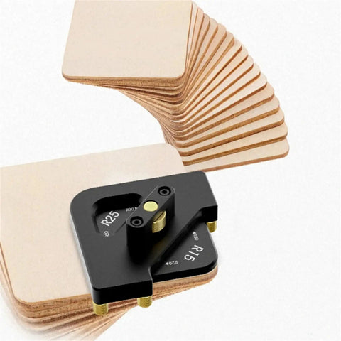 Quick Change Chamfering Router Template Multi Angle Alloy Guide For Wood Milling, with R25 and R15 settings on a matte black base.