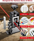 Manual Wire Stripping Machine For Copper Wire 0.06 To 1 Inch Gauge, Drill Powered Hand Crank Tool with wire illustrations
