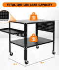 Heavy Duty Welding Table 36x24 Inch Portable Carbon Steel Workbench With 1200 Lb Load Capacity Locking Casters And Wheels For Garage Shop Or Home Built Tough Weld Table Cart Kit For Easy Mobility
