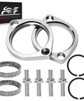 No Sweat Exhaust Gasket Flange Install Kit With Top Tier Nuts Quick Change Clamps And Corrosion Resistant Washers, chrome bolts and gaskets.