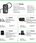 Displays for 48V 500W, 750W and 1000W Mid Drive Ebike Motor Kit with Torque Sensor, showing various screen sizes and features.