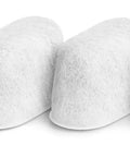 Premium Charcoal Water Filter Replacement For Espresso Machines Compatible With Barista Express Infuser And Pro Models six white filter cartridges arranged.