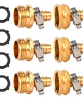 Brass Garden Hose Connector Repair Kit With Stainless Clamp Fits One Half Inch Hose Fitting Hose To Hose Connector Durable Quick Fix Includes Three Sets