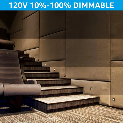 3CCT LED Step Lights For Indoor Outdoor Use 120V 277V Dimmable Vertical Stair Lights 150LM 2.5W Zinc Alloy White IP65 ETL CRI90