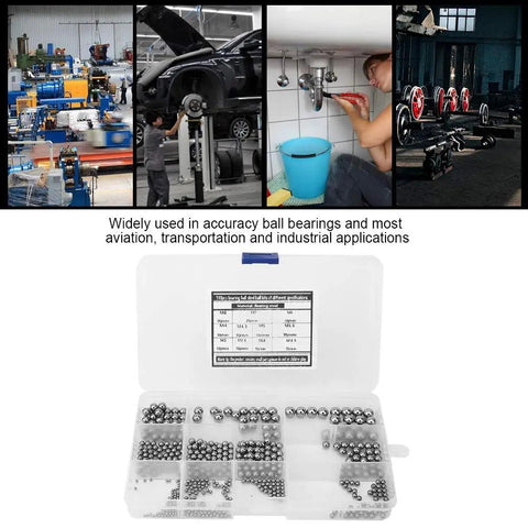 510 Pieces M2 M8 Steel Bearing Ball Classification Kit Built Tough For Heavy Duty Industrial Use With Hardened Balls High Hardness And Load Capacity For Precise Long Lasting Performance, organized steel balls in plastic case